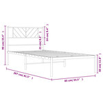 vidaXL Cadre de lit métal sans matelas avec tête de lit noir 80x200 cm