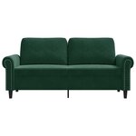 vidaXL Canapé à 2 places Vert foncé 140 cm Velours