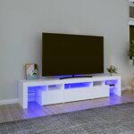 vidaXL Meuble TV avec lumières LED Blanc 200x36 5x40 cm