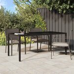 vidaXL Table de jardin pour repas Marron 190 x 90 x 75 cm Poly rotin
