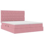 vidaXL Lit de rangement LED avec matelas Rose 180 x 200 cm Velours