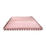 Tapis de jeu pliable en velours carré rose 105x105