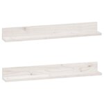 vidaXL Étagères murales 2 Pièces Blanc 80x11x9 cm Bois de pin massif