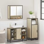 vidaXL Ensemble de meubles de salle de bain 3 Pièces chêne sonoma