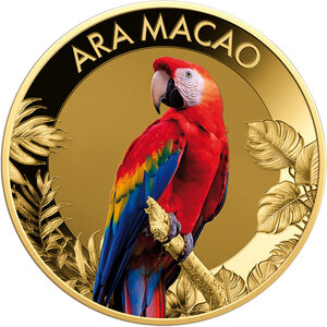 Monnaie ARA MACAO 1/1000 Oz Medaille Or 3000 Francs Chad 2026 (PRÉCOMMANDE)