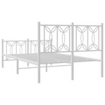 vidaXL Cadre de lit métal sans matelas et pied de lit blanc 120x190 cm