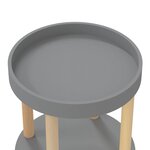 vidaXL Chariot à 3 niveaux Gris 38x38x82 cm Bois d'ingénierie et pin