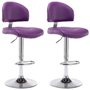 vidaXL Tabourets de bar lot de 2 violet similicuir