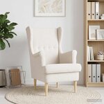 vidaXL Fauteuil Crème Bouclé