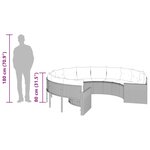 vidaXL Canapé de jardin avec coussins rond noir résine tressée