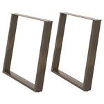 vidaXL Pieds de table à manger en forme de U  2 pièces  acier naturel  90 x (72-73) cm
