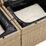 Ensemble de Canapé de Jardin 5 Pièces avec Coussins Beige Poly Rotin Acacia