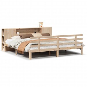 vidaXL Lit bibliothèque sans matelas 200x200 cm bois massif de pin