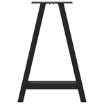vidaXL Pieds de table à manger en forme de A 2 pièces Noir 60 x (72-73) cm Acier