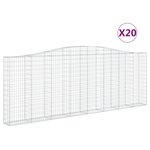 vidaXL Paniers à gabions arqués 20 Pièces 400x30x140/160 cm Fer galvanisé