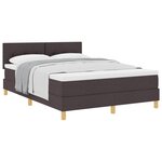 vidaXL Lit à ressorts avec coussin Marron foncé 160 x 200 cm tissu