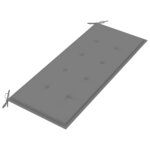 Vidaxl banc de jardin avec coussin gris 120 cm bois de teck massif
