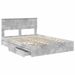 vidaXL Lit de Rangement Gris béton 135 x 190 cm Bois d'ingénierie