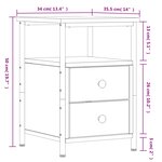 vidaXL Tables de chevet 2 Pièces chêne fumé 34x35 5x50 cm bois ingénierie
