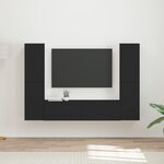 vidaXL Ensemble meuble TV 6 Pièces Noir Bois d'ingénierie