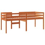 vidaXL Lit haut cire marron 90x190 cm bois de pin massif