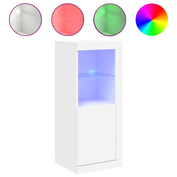 vidaXL Buffet avec lumières LED blanc 41x37x100 cm