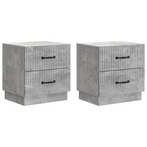vidaXL Cabinet de chevet 2 Pièces Gris béton 43 x 34 5 x 44 5 cm