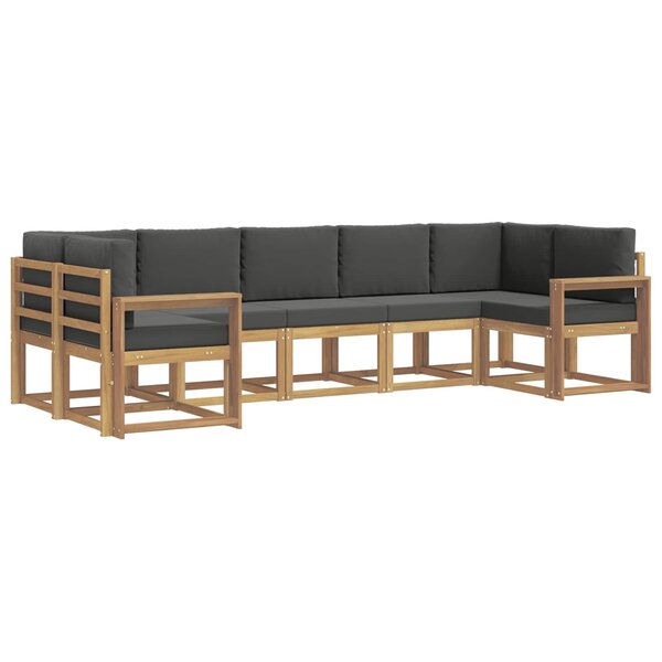 vidaXL Ensemble de canapés d'extérieur 7 pc Blanc et anthracite