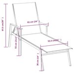 vidaXL Chaise longue acier et tissu textilène gris