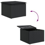 Set de canapé jardin vidaXL 6 pièces avec coussins rotin poly noir