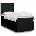 vidaXL Sommier à lattes de lit avec matelas Noir 90x190 cm Tissu