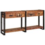 vidaXL Tables console (Set de 2) avec tiroirs - Couleurs variées  en bois massif recyclé