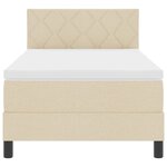 vidaXL Lit boxspring avec matelas Crème 100 x 200 cm tissu