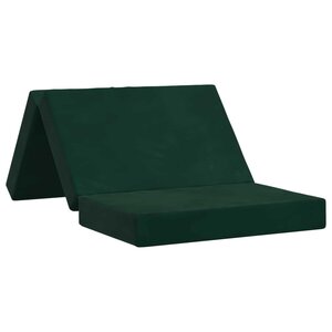 vidaXL Canapé-lit pliable 100 x 67 x 45 cm Vert foncé