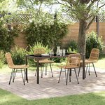 vidaXL Ensemble de salle à manger pour jardin 5 Pièces Marron Poly rotin