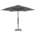 vidaXL Parasol d'extérieur avec poteau en acier 300 cm Anthracite
