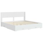 vidaXL Cadre de lit avec rangement et tête de lit Blanc