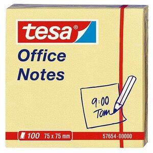 Bloc 'Office Notes' repositionnables 75 x 75 mm jaune TESA