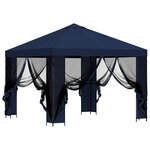 vidaXL Abri de jardin avec parois 3 x 3 m Bleu Polyester et Acier