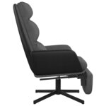 vidaXL Chaise de relaxation avec repose-pied Gris foncé Tissu