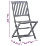 vidaXL Chaises pliables d'extérieur lot de 2 et coussins Bois d'acacia