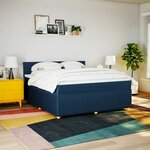 vidaXL Sommier à lattes de lit avec matelas Bleu 180x200 cm Tissu