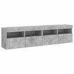 vidaXL Meubles TV muraux et lumières LED 2Pièces gris béton 80x30x40 cm