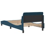 vidaXL Cadre de lit avec tête de lit Dover bleu 100x200cm velours