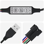 vidaXL Bande LED 2 Pièces Noir et Multicolore 1745 mm Cuivre et plastique