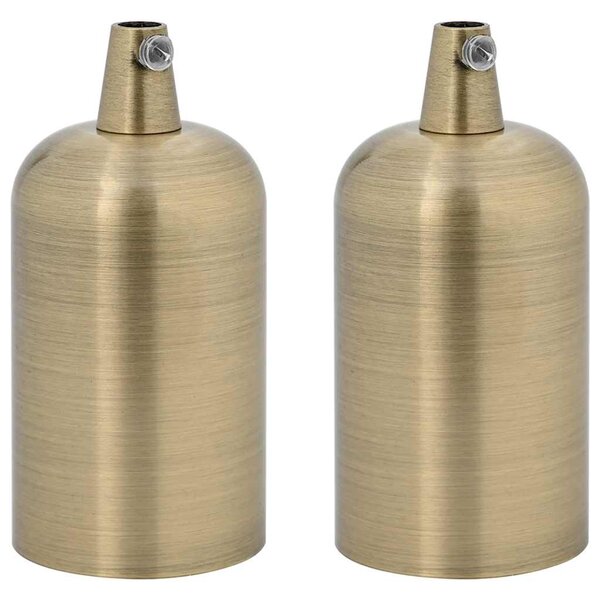 vidaXL Douilles de lampe 2 Pièces bronze E27