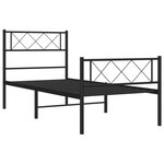 vidaXL Cadre de lit métal sans matelas avec pied de lit noir 107x203cm