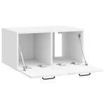 vidaXL Meuble TV mural Montage mural Blanc brillant 59 5 x 41 x 30 cm