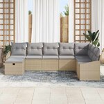 vidaXL Ensemble de canapé de jardin 8 Pièces Beige 55 x 62 x 69 cm