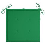 vidaXL Chaises de jardin lot de 4 et coussins vert Bois de teck solide